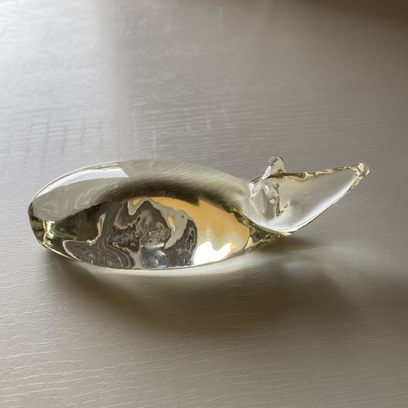 Vintage Glass Rat Mouse Paperweight Clear with slight gold tint blown glass art - Picture 2 of 11